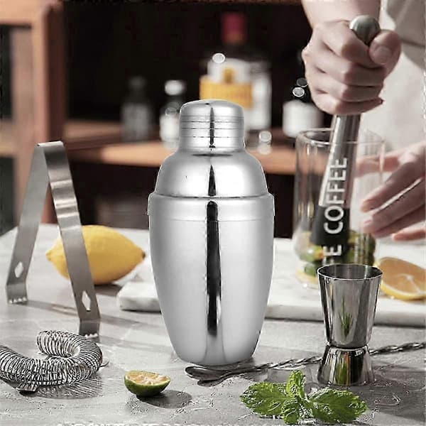Mini cocktailshakersett med sil, rustfritt stål, 236 ml, 6-pakning