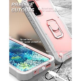 Samsung Galaxy S20 FE / FE 5G PC + kumikuori (harmaa-valkoinen ruusukulta)