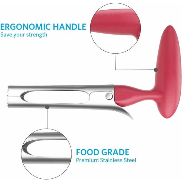 Apple Corer with ABS Handle Food Grade Blade with Sharp Stainless Steel Teeth Red