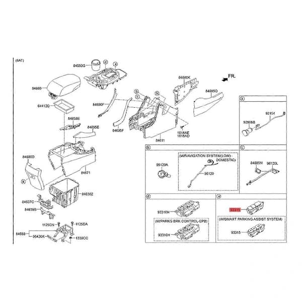 93315-2W325 Right Turn Signal Switch Electronic Handbrake Switch Seat Ventilated Heating Button for Seat