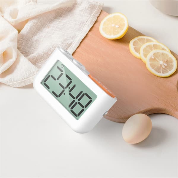 LED Digital Kjøkken Timer For Matlaging Store Siffer Høy Alarm Magnetisk Bakside Stativ Matlagingstimer For Baking (Hvit)