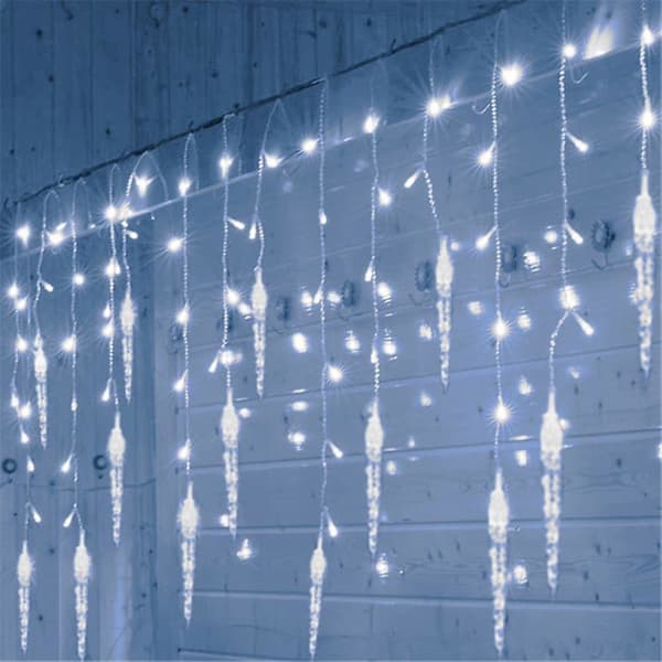 3,5 m 96 LED-valosarja 24 tippuvaa jääpuikkoa jäävalot joulu