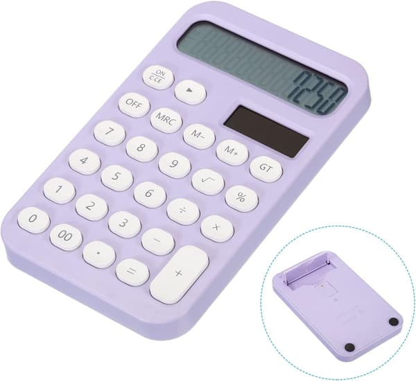 Desktop Calculator, 12-Digit Large LCD Display Standard Function Desktop Calculator Portable Cute Calculator for Home Office