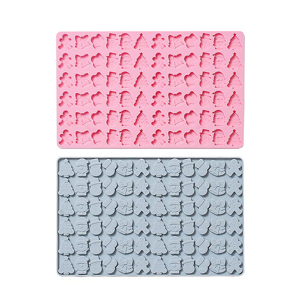 72-cavity Christmas-themed Silicone Mold, 2 pcs