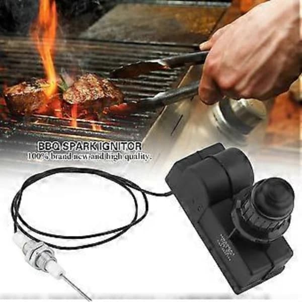 BBQ Gas Grill Ignition Kit Push Button AA Pulse Igniter with 60cm Cable for Most Gas Appliances Black