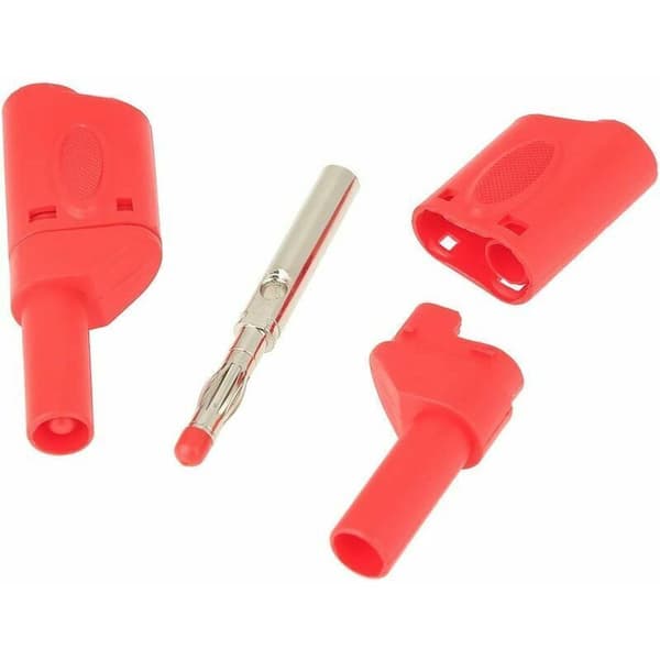 4 mm sikkerhedsstik bananstik fuldt isoleret rød sort 10 stk.