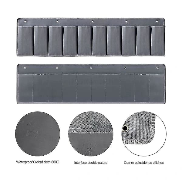 RV Shoe Rack 10 Compartments Heavy Duty Hanging Bed Storage Organizer With Hooks Storage Pockets For