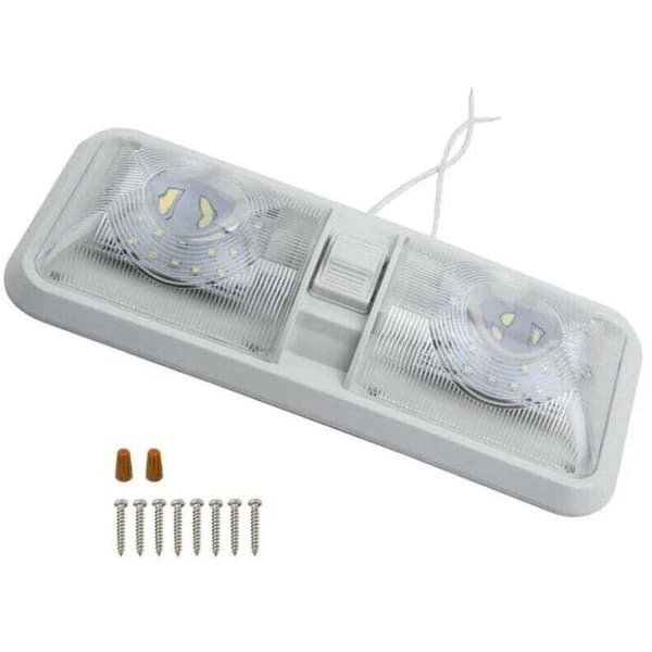 12V LED RV Ceiling Light 48LED 800LM with Switch for Camper Trailer Boat Compatible with Caravan Dome Interior Lighting