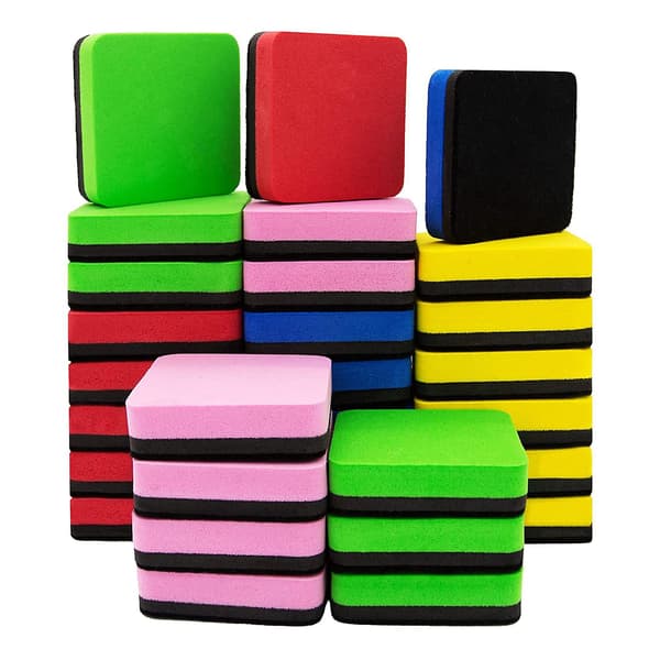 30-pack Whiteboard Eraser Washable and Reusable Magnetic Whiteboard Eraser for Whiteboard Cleaning M as shown as shown
