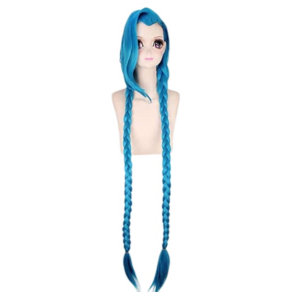 Cosplay paryk Blå Lang Paryk 110cm
