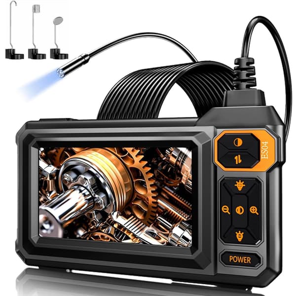 Inspection Camera with Screen – 5 Meter Cable – 4.3-inch LCD Screen with Illumination – 180-Degree Rotation – Waterproof – Waterproof Pipe Endoscope