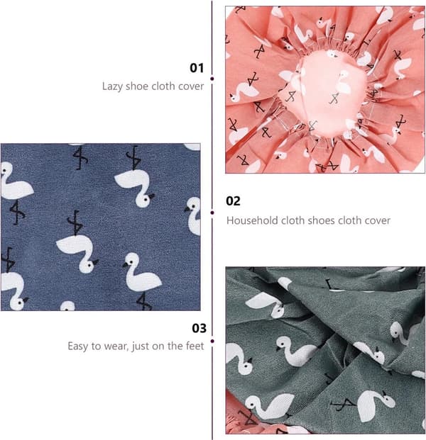 Shoe Covers, Thick Breathable Reusable Linen Household Shoe Covers, 6 Pairs 27cm