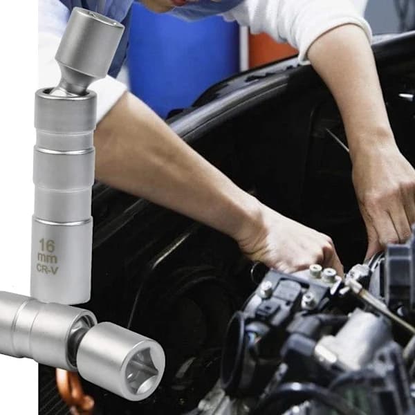 16mm/14mm Spark Plug Socket, Magnetic Spark Plug Wrench, Magnetic Universal Joint Spark Plug