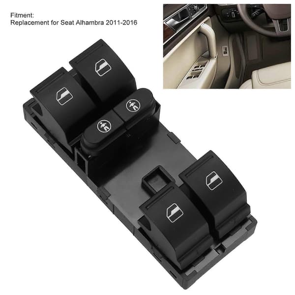 Hovedafbryder til bilvindue, frontførerkontrolknap 7L6959857E erstatning for Seat Alhambra 2011-2016