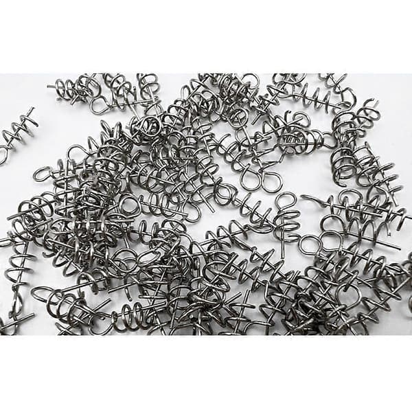 100pcs Fishing Hooks Steel Swivels Jig Hooks Single Circle Hooks Spring