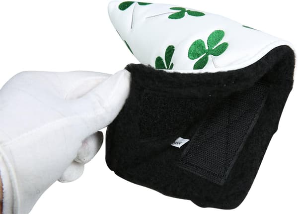 Grön Shamrock Putter Headcover Fyrklöver Golf Head Cover[YDE]