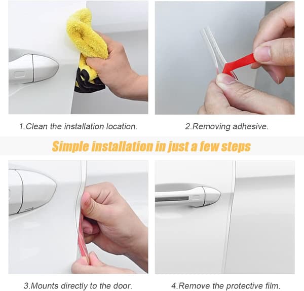 (White) U-shaped car protection strips, 500 cm car protection rubber seal, protective pad, for