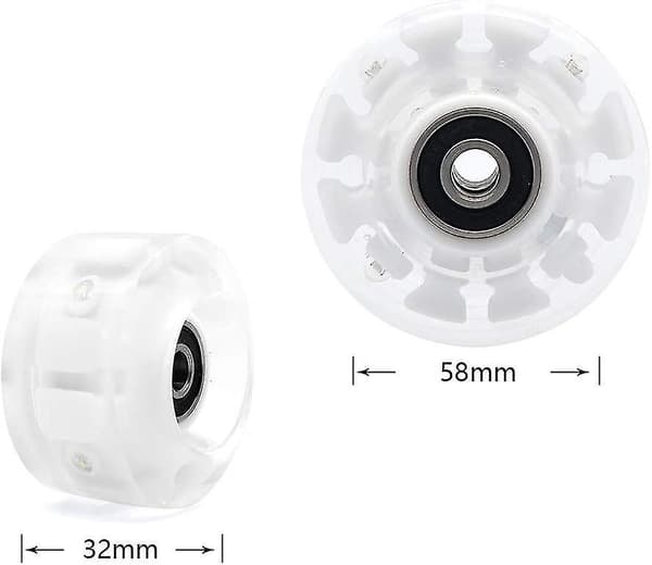 LED Lysende Rulleskøjtehjul Med Lejer 4-pak Seje Lysende Skøjtehjul Til Rulleskøjter 32mm X 58mm-mxbc