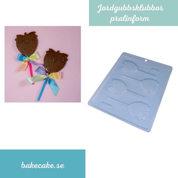 Pralinform Jordbærklubbe - Sjokoladeform - BWB 156 Transparent transparent