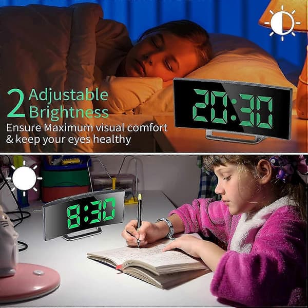 Digitalt vækkeur med stort LED-display og natlampe [YDE]