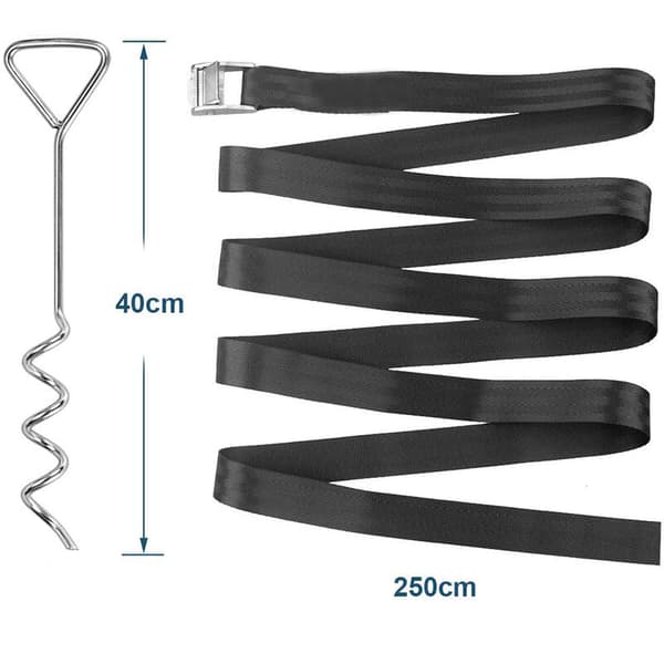 Markskrusett for trampolinemarkforankring - galvanisert og rustfri markskrue for trampoliner, hager, husker, campingplasser, robuste stropper