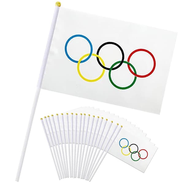 20 små olympiske flagg, dekorasjon til OL, Paris 2024 olympiske leker-FY-