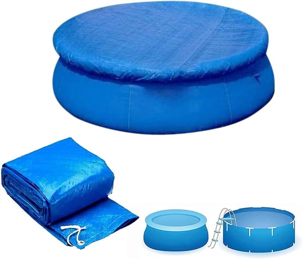 Round Pool Cover, Easy Installation Dustproof Pool Cover, Suitable for Inflatable Pools and Above-Ground Pools (183 cm)