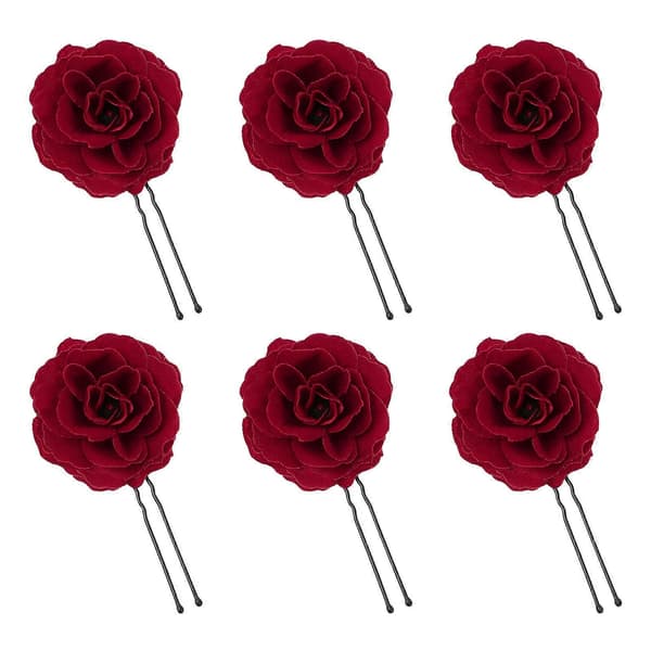 Lurrose 6 stk Kvinner Hårnål Kunstig Rose Blomst Hårnål Bryllup Brud Hårnål Dekorative Hodeplagg