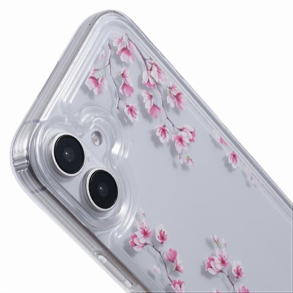 Deksel for iPhone 16 Plus TPU Blomstermønster Luftpute Design Beskyttende Etui
