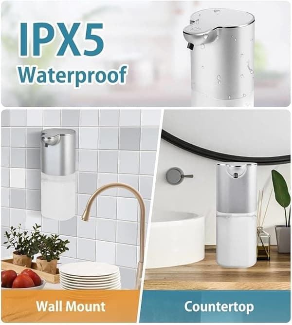 Automatic Sensor Hand Soap Dispenser – 360ml – Wall-Mounted Electric Soap Dispenser for Kitchen, Bathroom, and Office