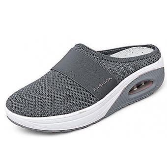 Pustende uformelle mesh slip-on tursko (42 Grå)