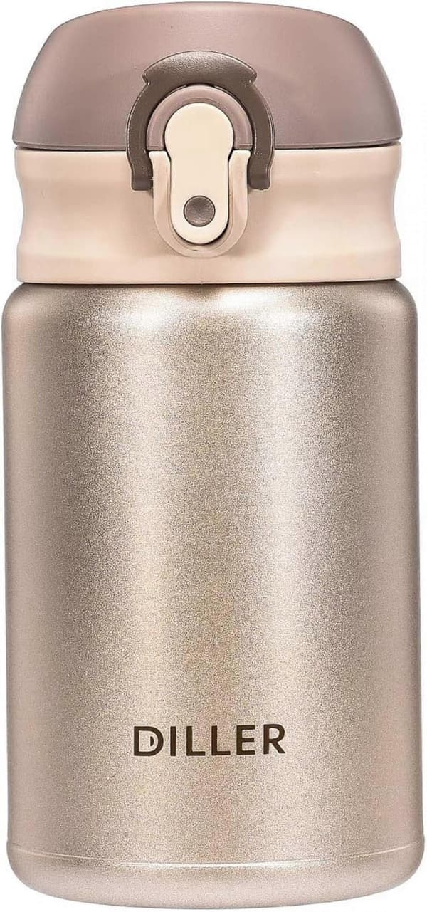 Termospullo - 300ML Mini Eristetty Ruostumaton Pullo, Tiivis Söpö Tyhjiöpullo (Kulta)
