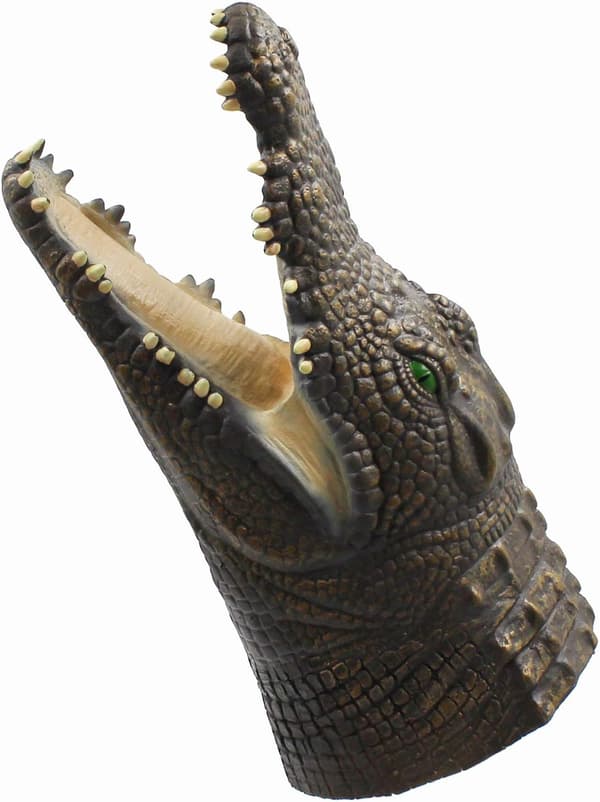 [PLEE] Krokodilledukke Alligator Hånddukke Realistiske Myke Lateks Gummidyrehåndsker Hånddukke for Barn