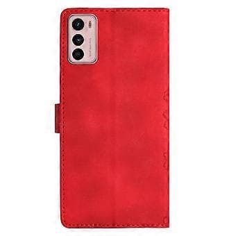 Kirsebærblomst PU-deksel til Motorola Moto G42 (rød)