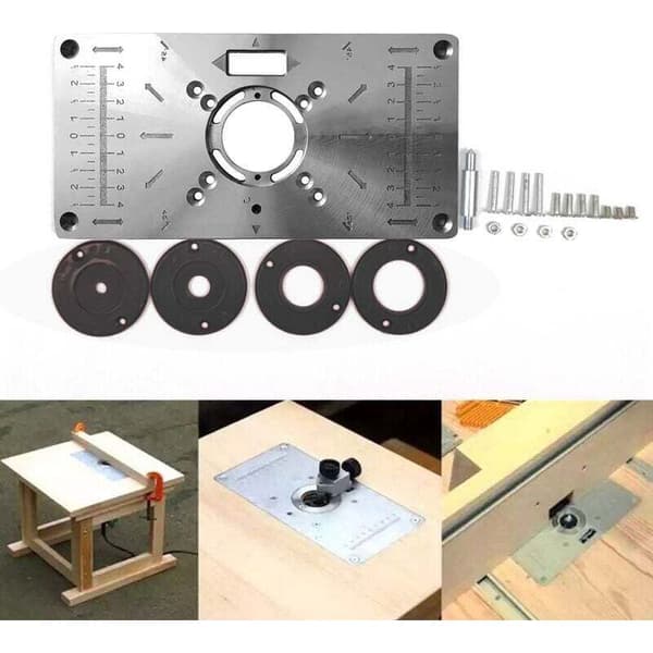 Router Table Insert Plate, Woodworking Benches, with 4-Ring Tool Holder
