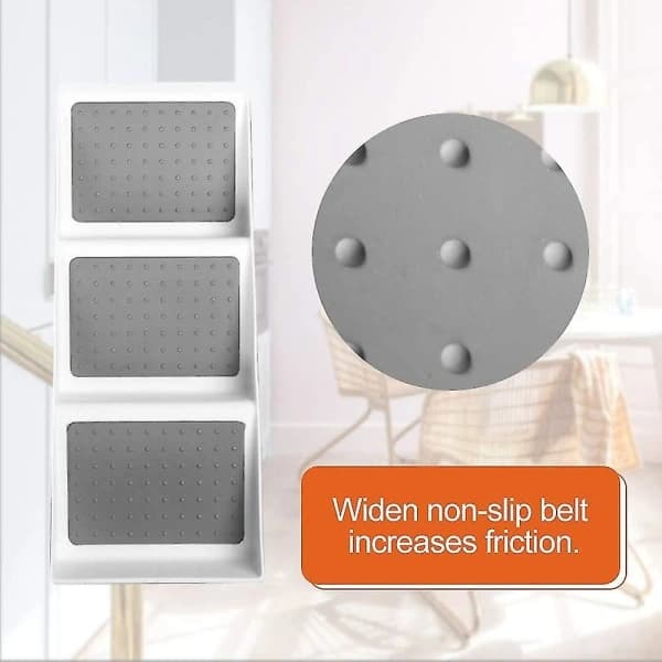 Spice Rack with 3 Non-Slip Compartments - Spice Storage - PP Drawer - Spice Rack - Spice Shelf 38.2 * 14.7 * 5 cm (Grey)
