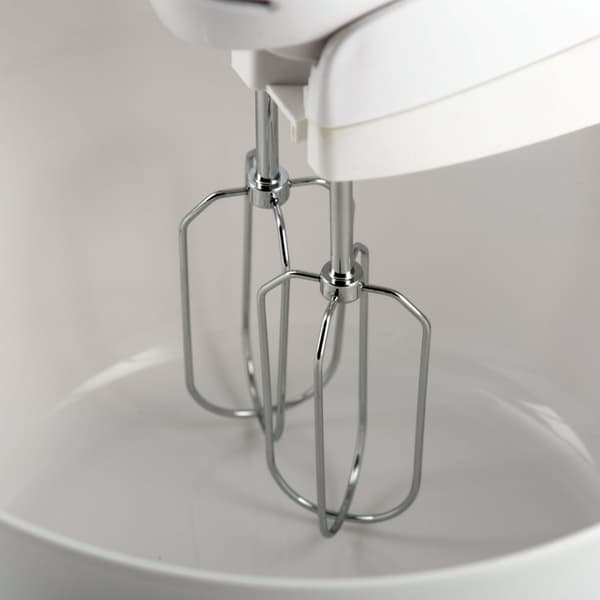 Electric whisk with rotating bowl for smooth hands-free baking Svart, Vit Plast