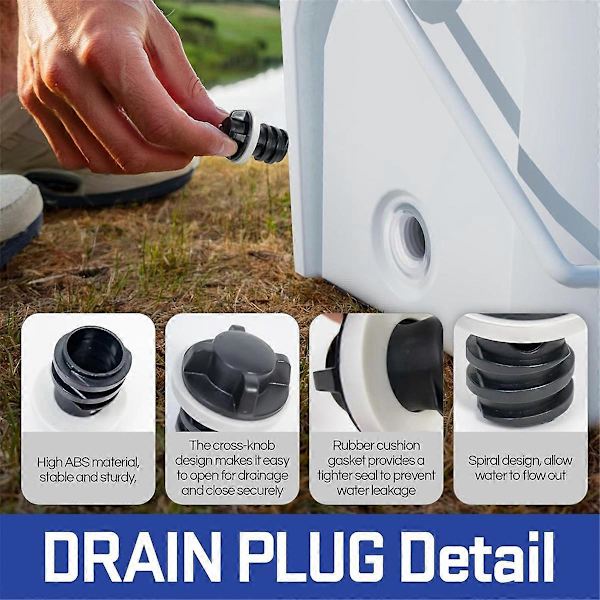 3-pack kylpluggsersättning för YETI, kylavtappningsplugg [DB] Black