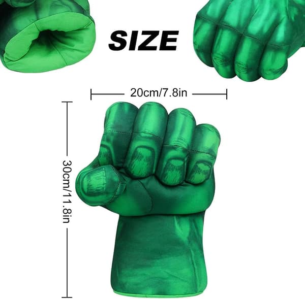 Hulk-handsker, 1 par bløde boksehandsker Hulk-dragt plys-hånd Fis-FY-
