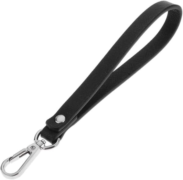 Håndledsrem, erstatning for håndledsrem, nøglering til pung, håndtaske, mobiltelefon, håndledstaske, sort, 19,5 cm