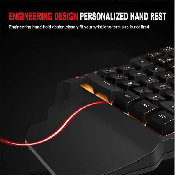 One-Handed Mechanical Gaming Keyboard, 35 Keys One-Handed Mechanical Mini Gaming Keypad Backlit Ergonomic Game Controller