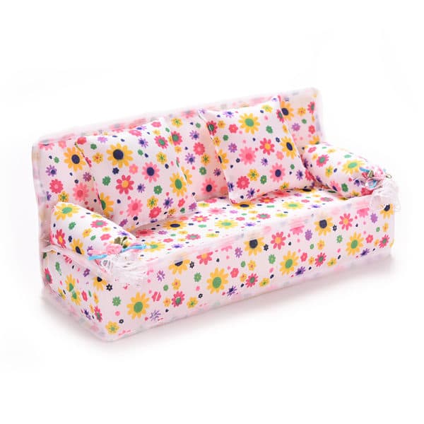 1 stk./sæt sofa med 2 puder til Barbie-dukke børns dukkehus
