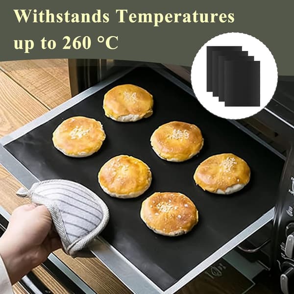 Sett med 4 grillmatter - BBQ bakematte - 40x50cm - Ovnmatte - BBQ bakematte - Matte og bakeplate