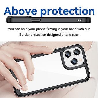 Akryyli + TPU-puhelinkotelo iPhone 14 Prolle (musta)