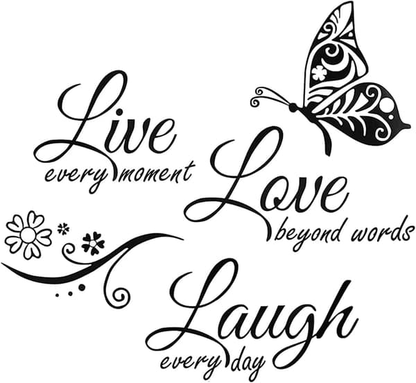 Live Love Laugh Väggdekaler, Motiverande Väggdekaler, Väggskylt Konstdekor, för Heminredning för Sovrum Vardagsrum