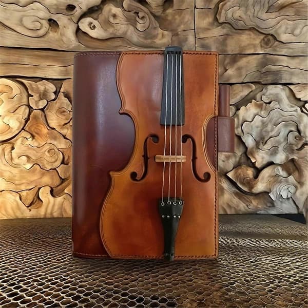 Violin PU Læder Notesbog - Musik Nodeblok, Kohuds Journal