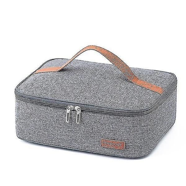 Leakproof Reusable Insulated Cooler Bag Office Work Picnic Hiking Box Organizer (Grey)