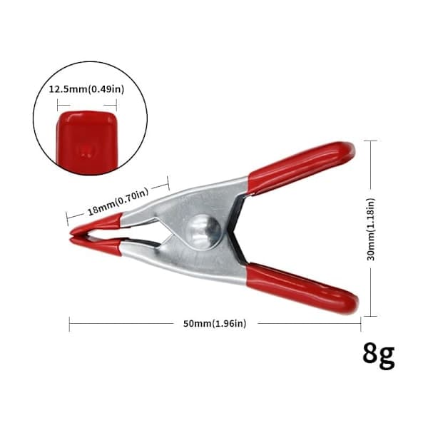 20-pack Metal Spring Clamps, Model Building Clamps, Metal Spring Clamps, Clothes Peg Holders, 2 inch, Red + Silver
