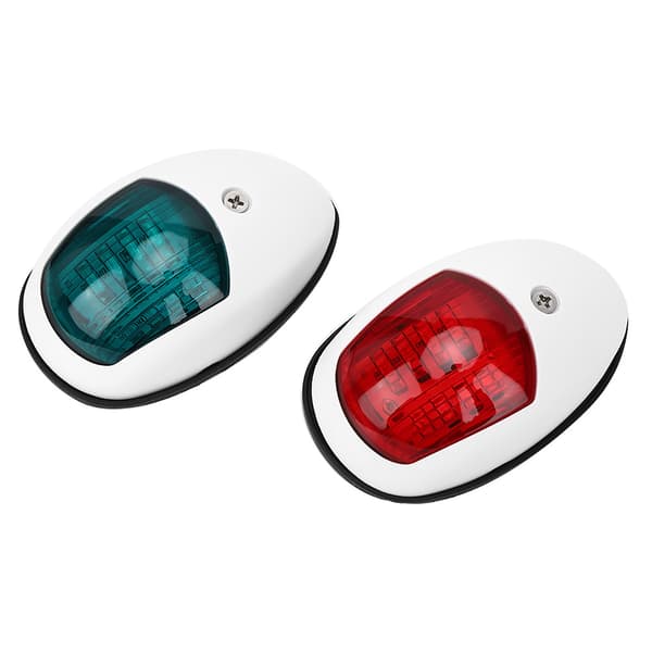 2pcs Signal Lamp Red Green LED Waterproof Boat Navigation Light DC12V 3W White