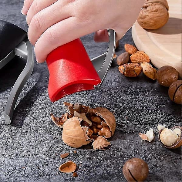 Nutcracker with Handle, Walnut Cracker Compatible with Nuts, Pecans, Walnuts Black A